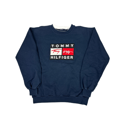 90s Tommy Hilfiger Bootleg Sweater Blau (S)