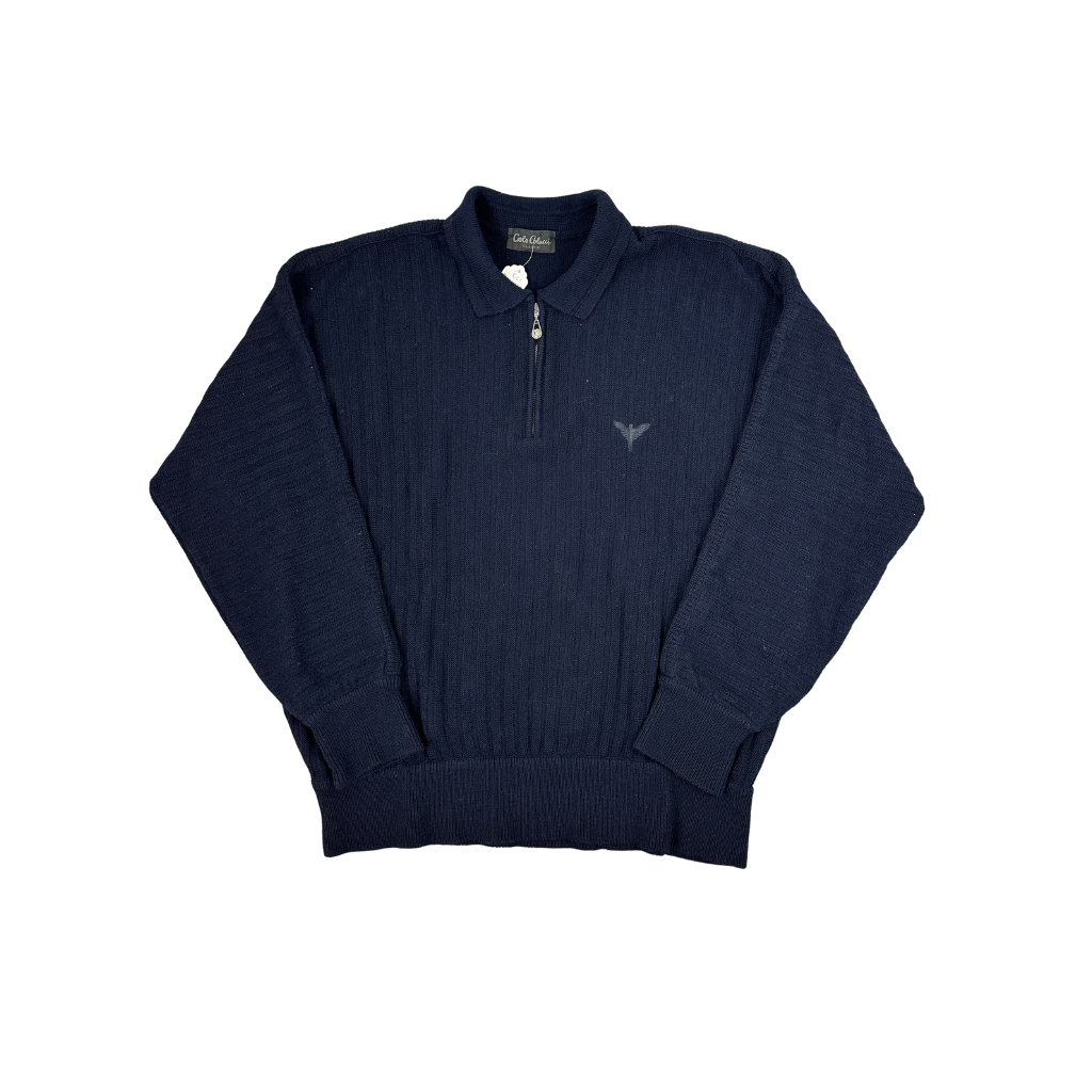 Vintage Carlo Colucci Strickpullover Dunkelblau (XL)