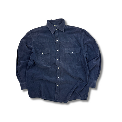 Vintage Cordhemd Blau (M)