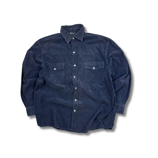 Vintage Cordhemd Blau (M)
