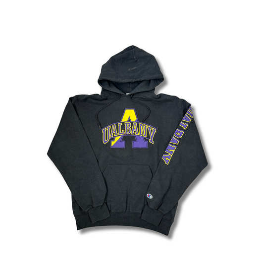 Vintage Ualbany Champion College Hoodie Schwarz (M)