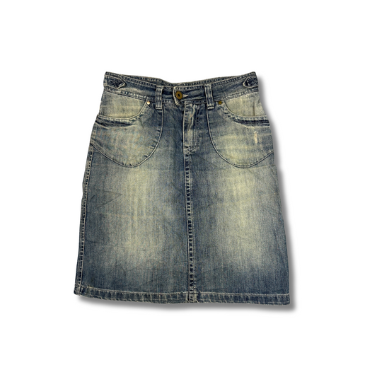 Y2K Vintage Denim Rock Cadena Jeans Co – Mid-Waist Distressed Look (36)