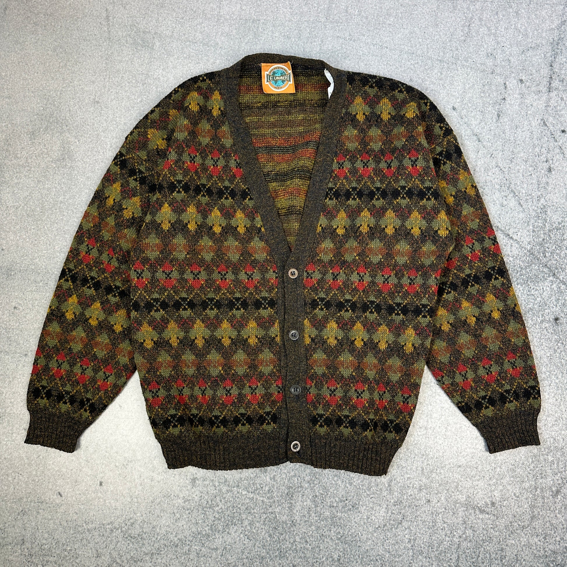 Vintage Le Laurel Cardigan Braun (L)