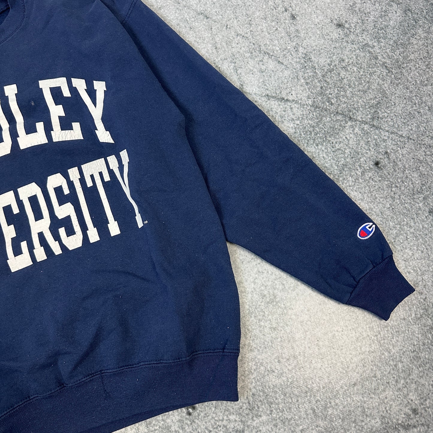 Vintage 90er Champion Bradley University Sweater Marineblau (M)