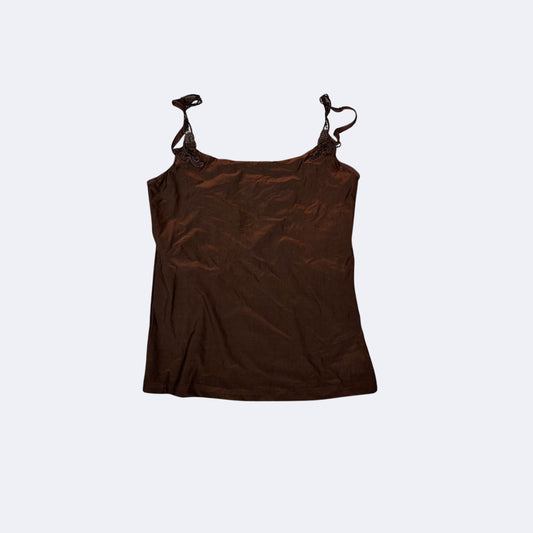Y2K Chocolate Brown Cami – Sleek Minimal Look mit Lace Straps | TCM (41/44)