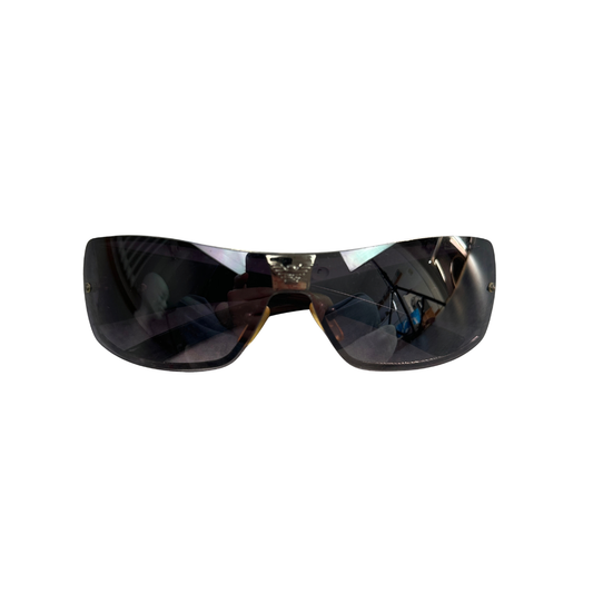 Vintage Emporio Armani Shield Sonnenbrille | Y1001 | Black | Y2K