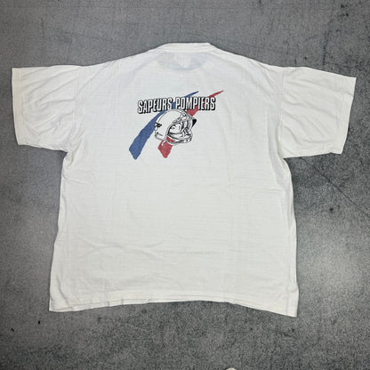 Vintage Sapeurs Pompiers T-Shirt Weiß (L-XL)
