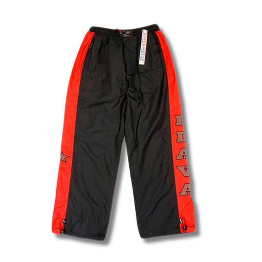 Vintage Flava Trackpants Schwarz / Rot (M) Neu mit Etikett