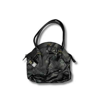 Stefano Echtleder Handtasche Schwarz (neu & unbenutzt) - Y2K Damenhandtasche