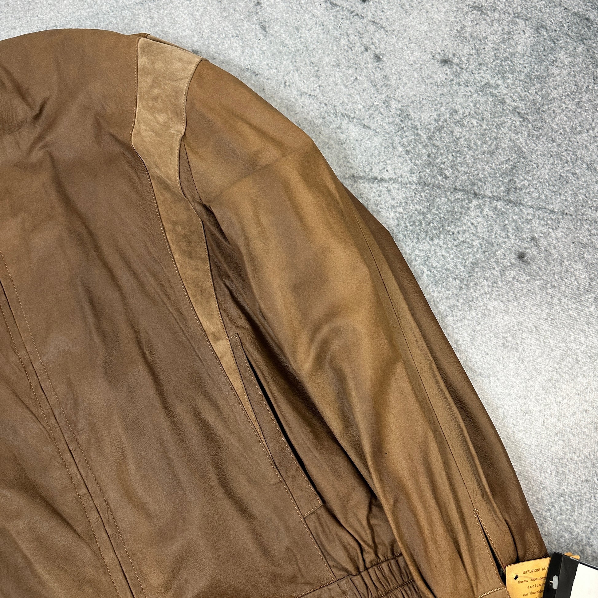 80er Jahre Maxifiorentino Lederjacke Braun (52)