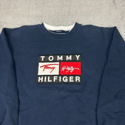 90s Tommy Hilfiger Bootleg Sweater Blau (S)