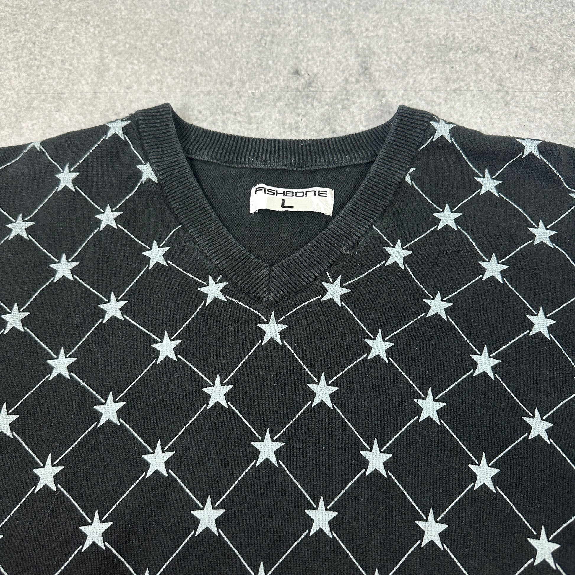 Fishbone Sweater Schwarz (L)