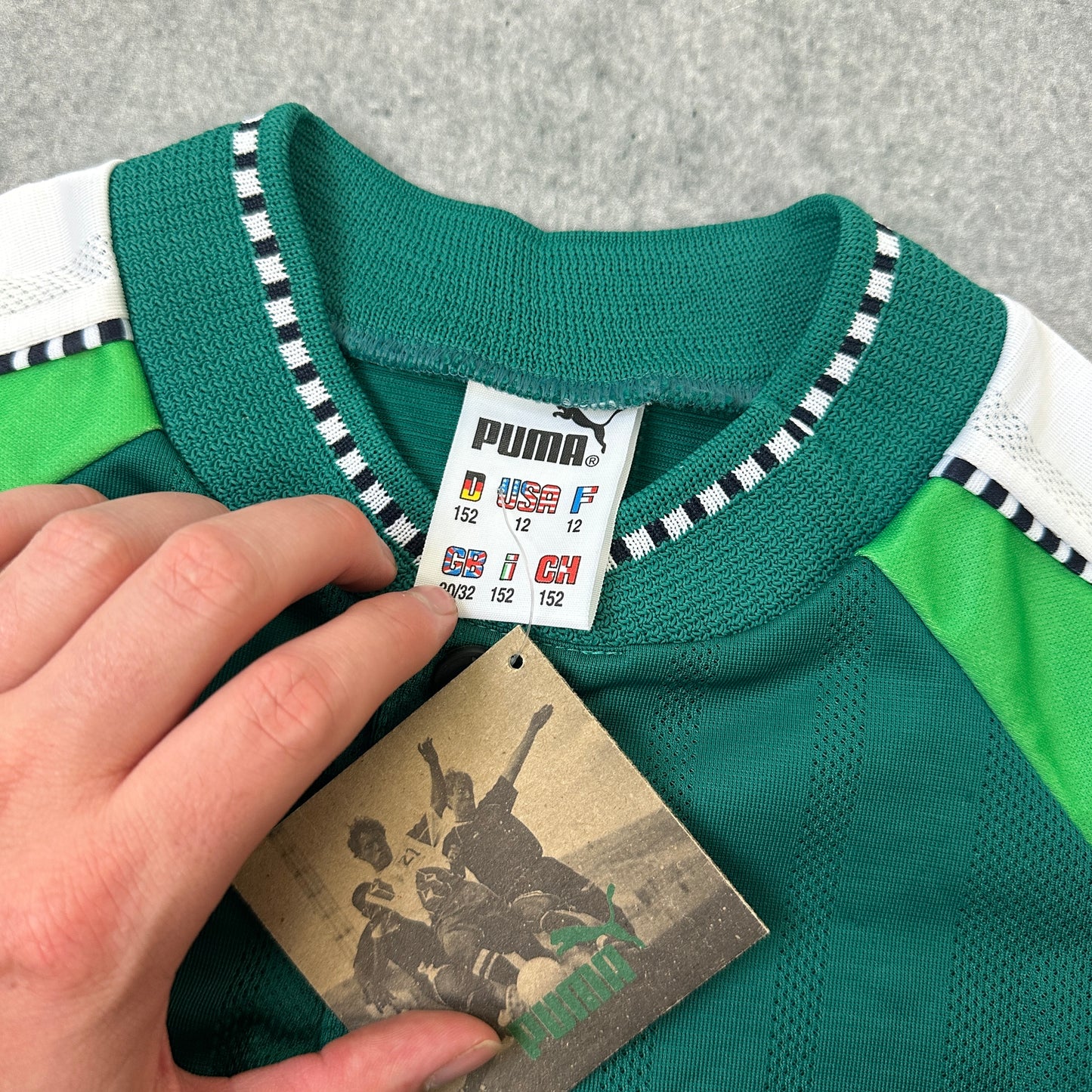 Vintage Puma 90er Trikot Grün (152)