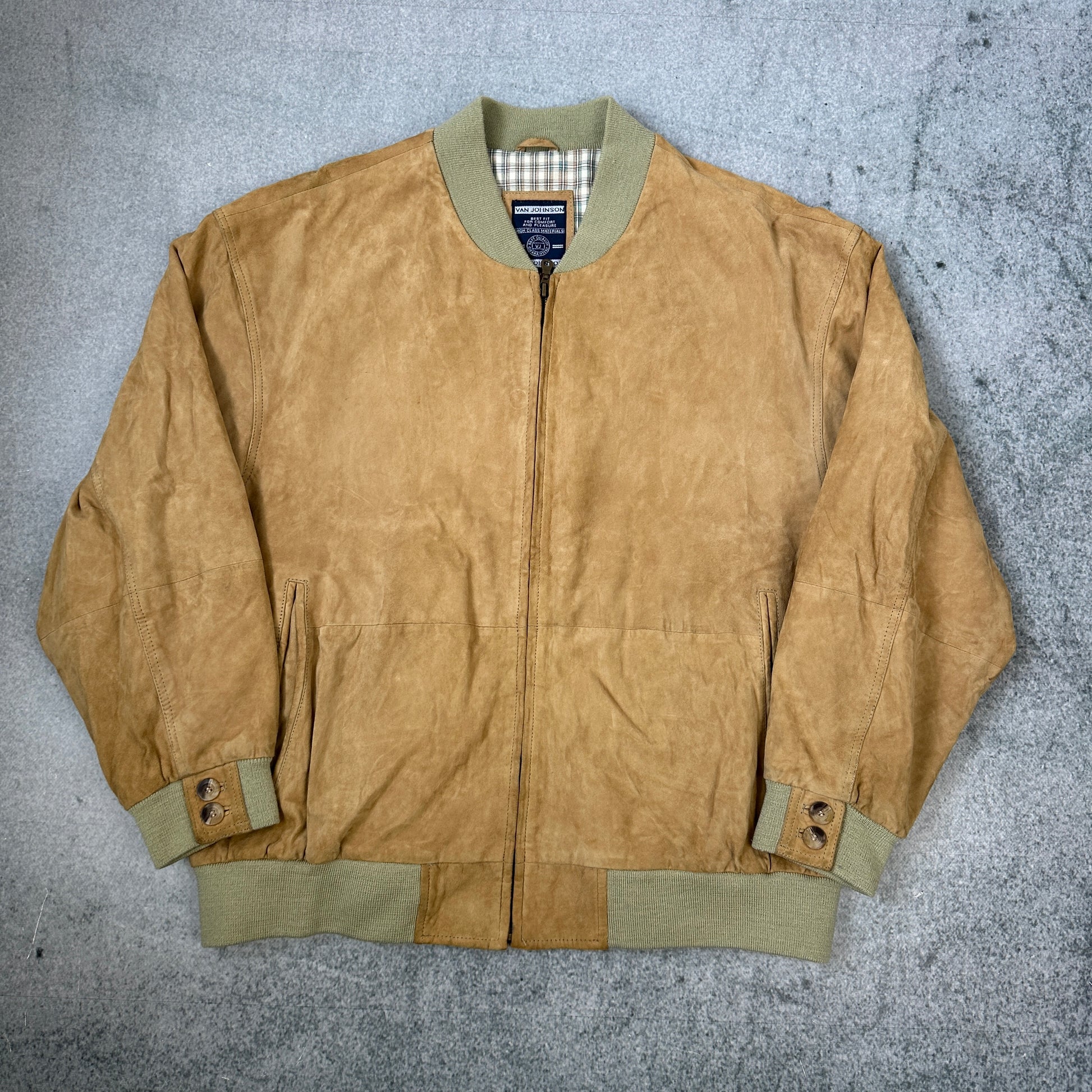 Van Johnson Velour Lederjacke Braun (28)