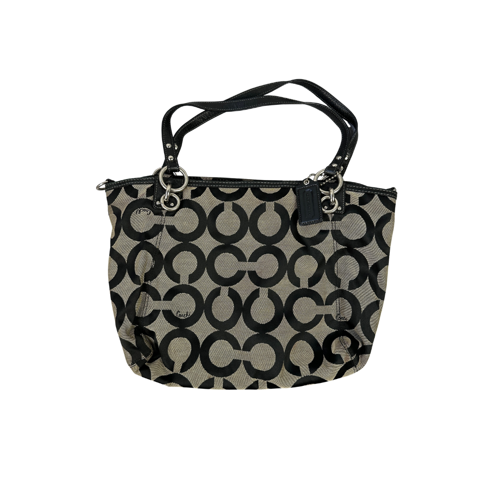 Vintage Coach Handtasche Monogram Grau