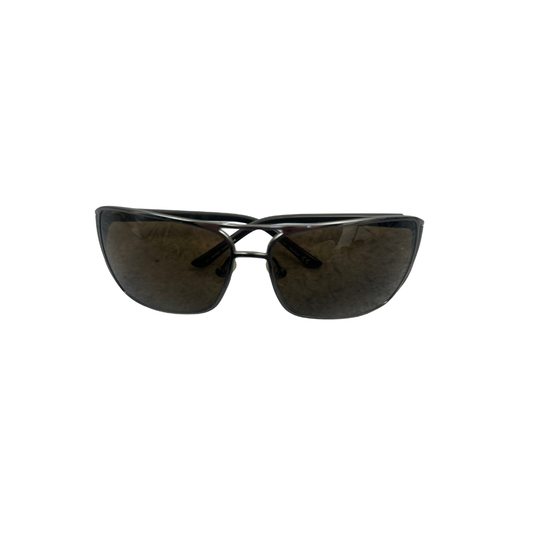 Vintage Prada 2005 Pilot Wrap Sonnenbrille Braun