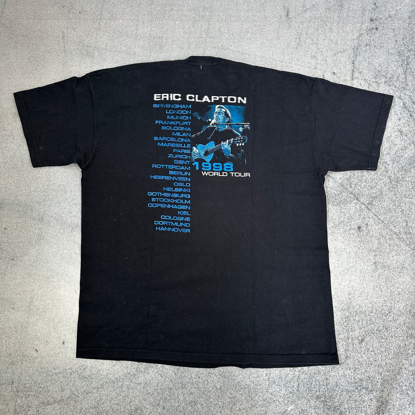 Vintage Eric Clapton 1998 World Tour T-shirt Schwarz (XL)