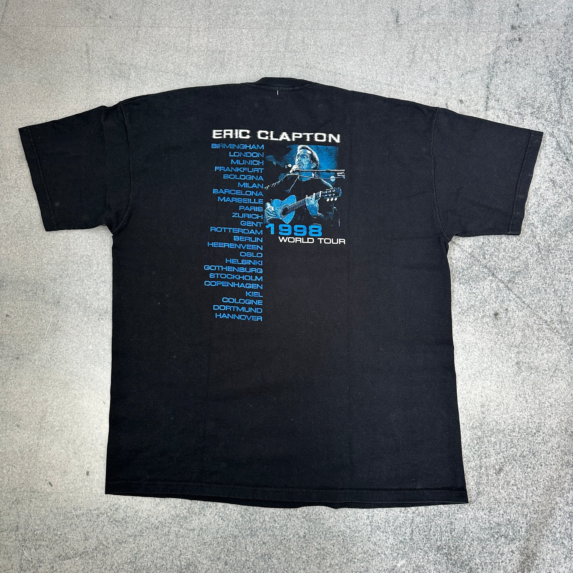 Vintage Eric Clapton 1998 World Tour T-shirt Schwarz (XL)