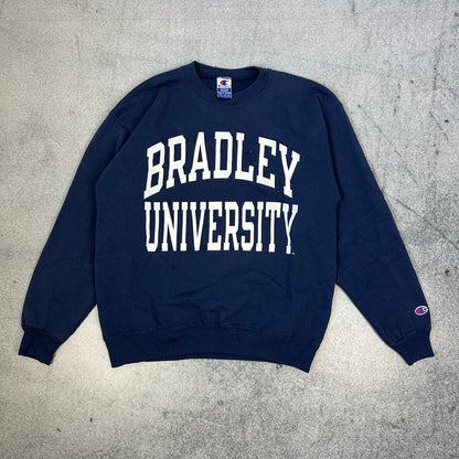 Vintage 90er Champion Bradley University Sweater Marineblau (M)
