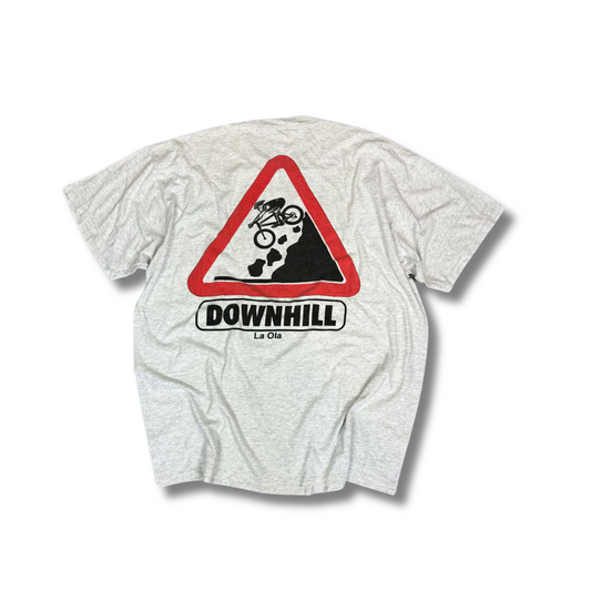 Vintage Downhill La Ola T-Shirt Grau (XXL) 90er Jahre
