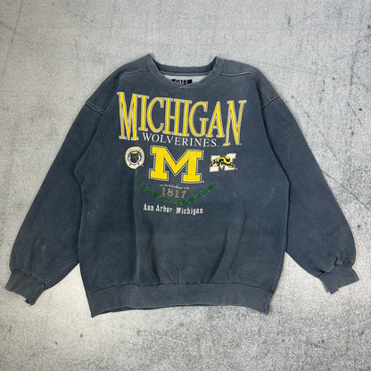 Vintage 90s Galt Michigan Wolverines Sweater Grau (L)