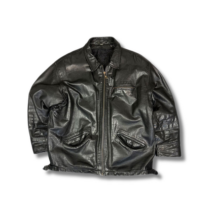 Vintage Echt Lederjacke Schwarz (XL)