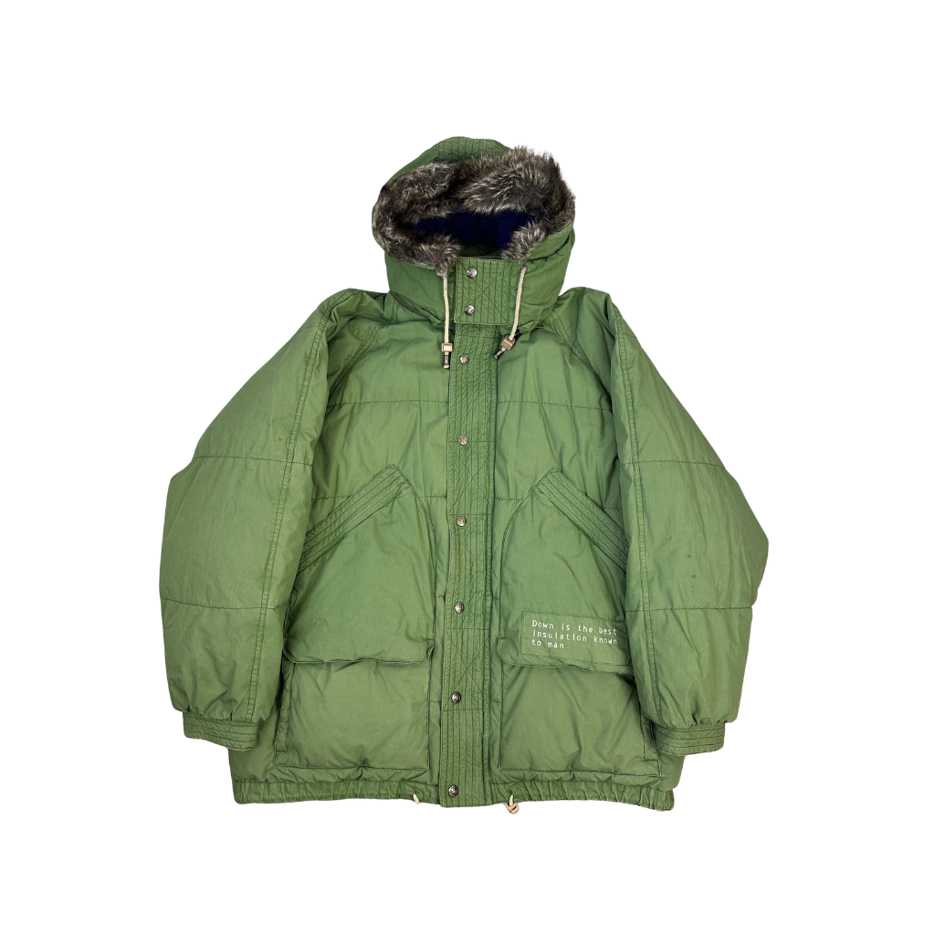 Vintage Brambilla Down Puffer Jacket Fur Hood 80s 90s (L-XL)