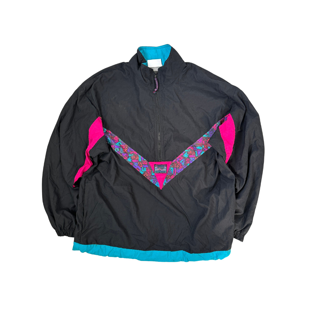 Vintage 80er Jahre Reebok Windbreaker Schwarz (L)
