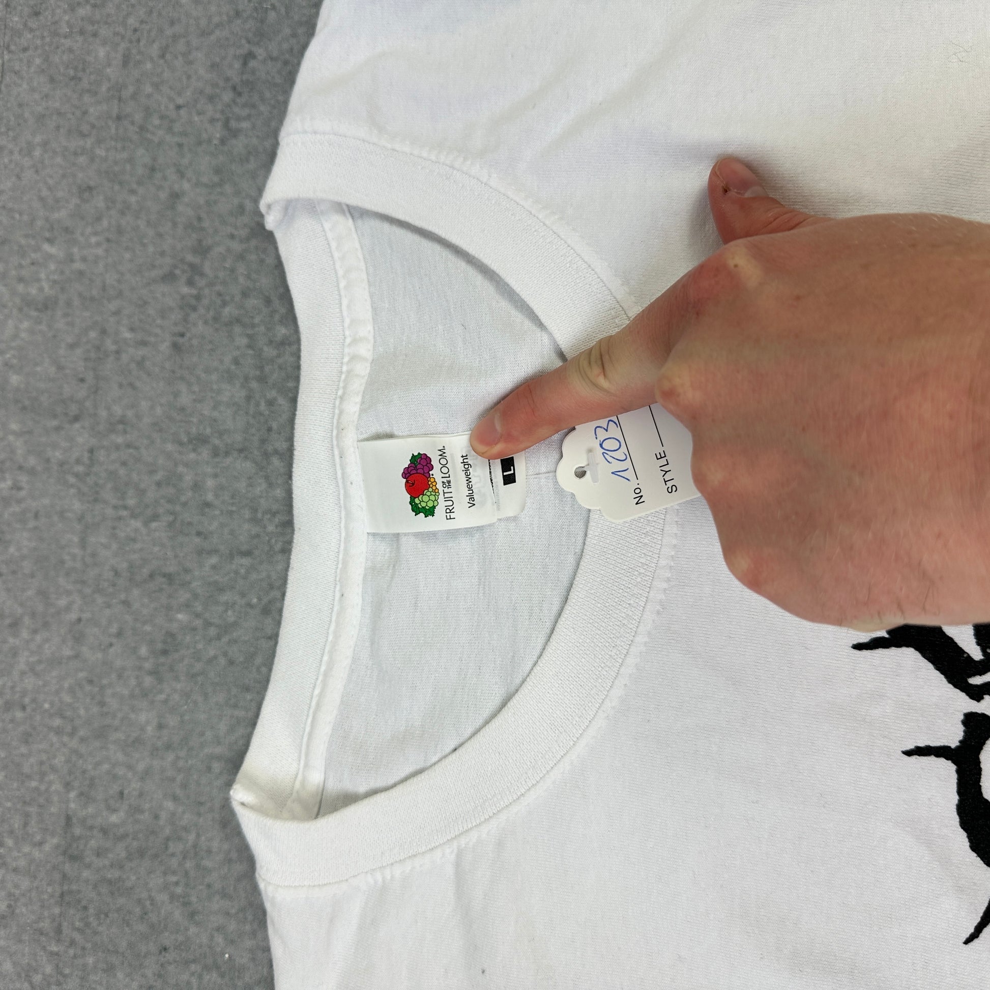 Fruit Of The Loom Terror 1987 T-Shirt 2000er Weiß (L)