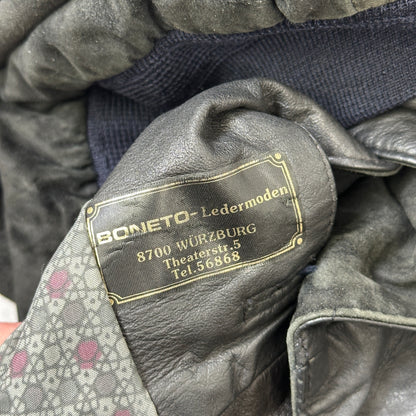 Boneto-Ledermoden Velour Lederjacke Grün (56)