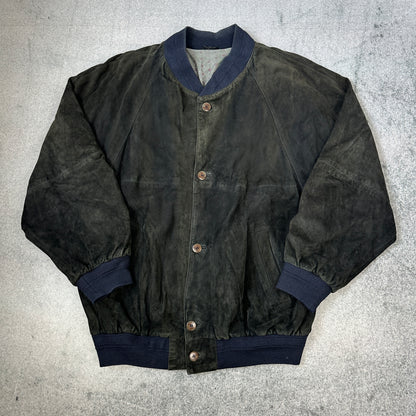 Boneto-Ledermoden Velour Lederjacke Grün (56)