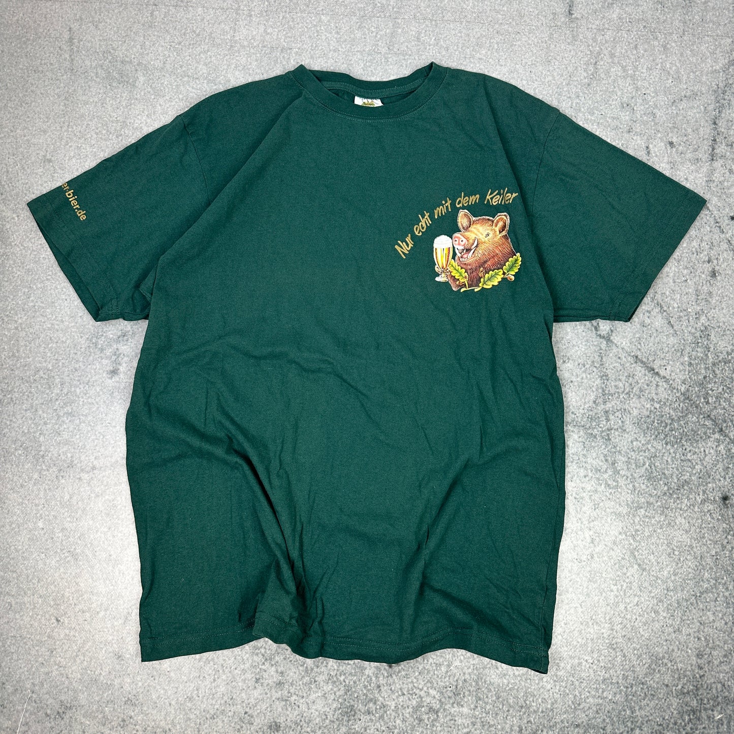 Keiler Bier Hoher Bier / Keiler-Biermotiv T-Shirt Grün (L/XL)