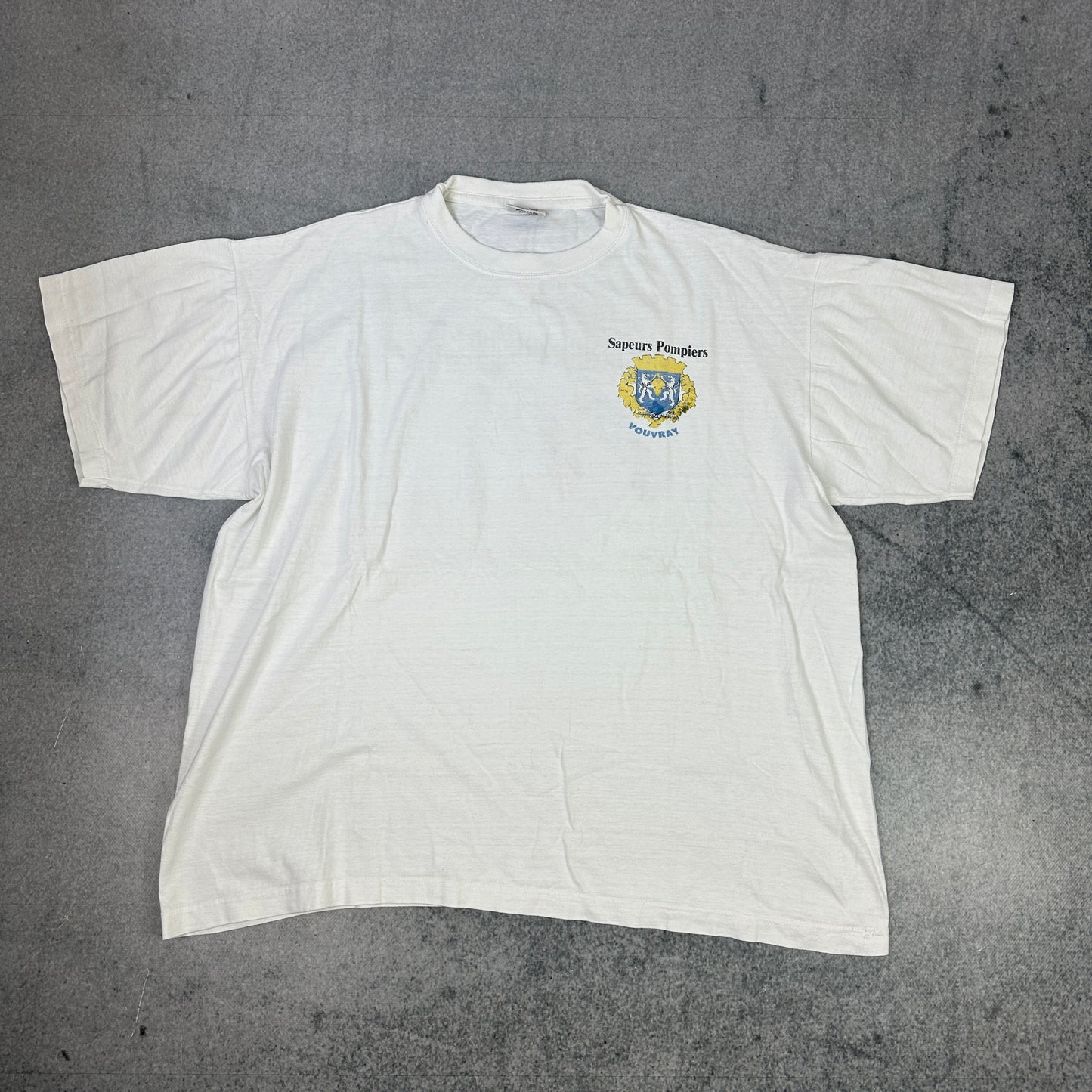 Vintage Sapeurs Pompiers T-Shirt Weiß (L-XL)