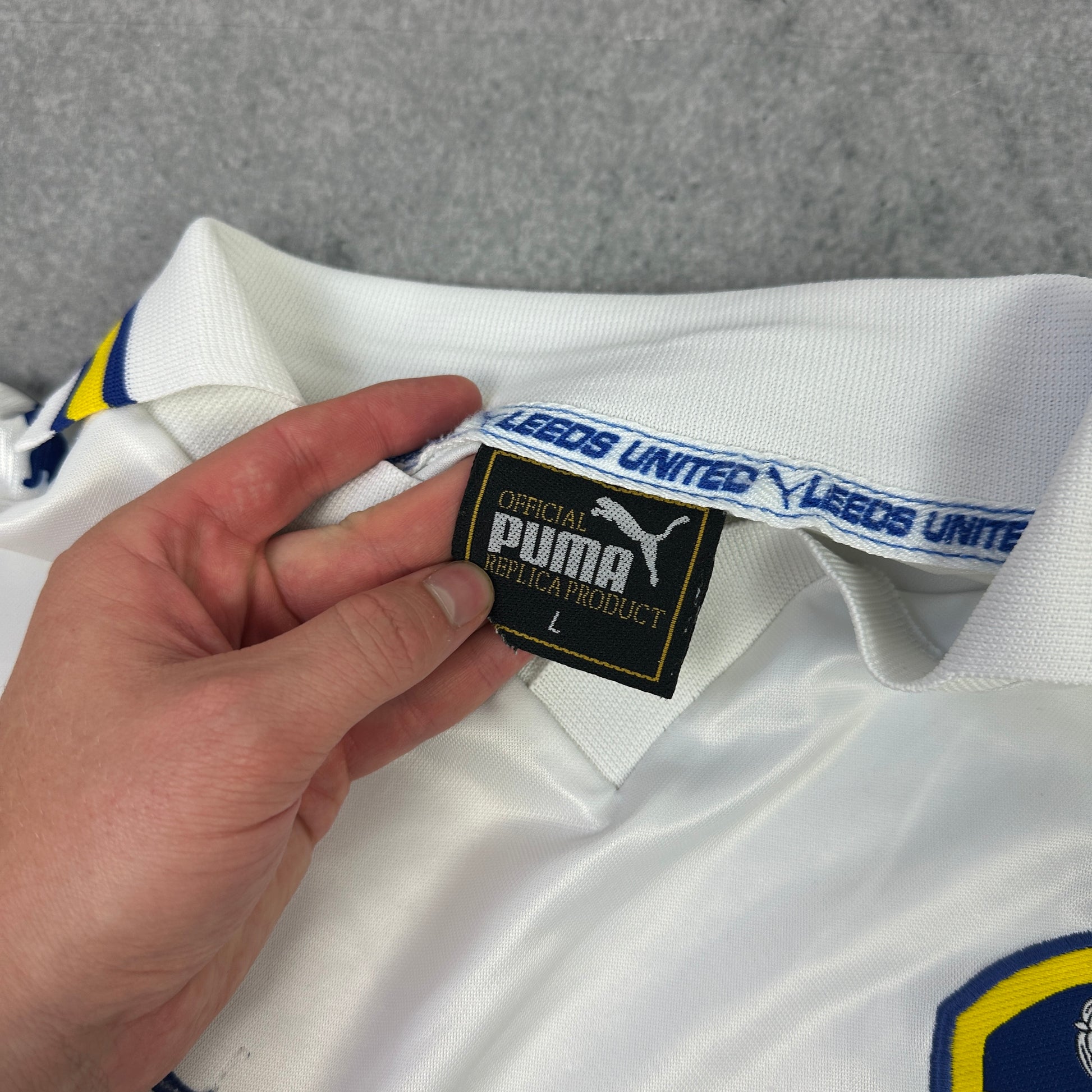 1998-2000 Puma Leeds United Trikot Weiß (L)