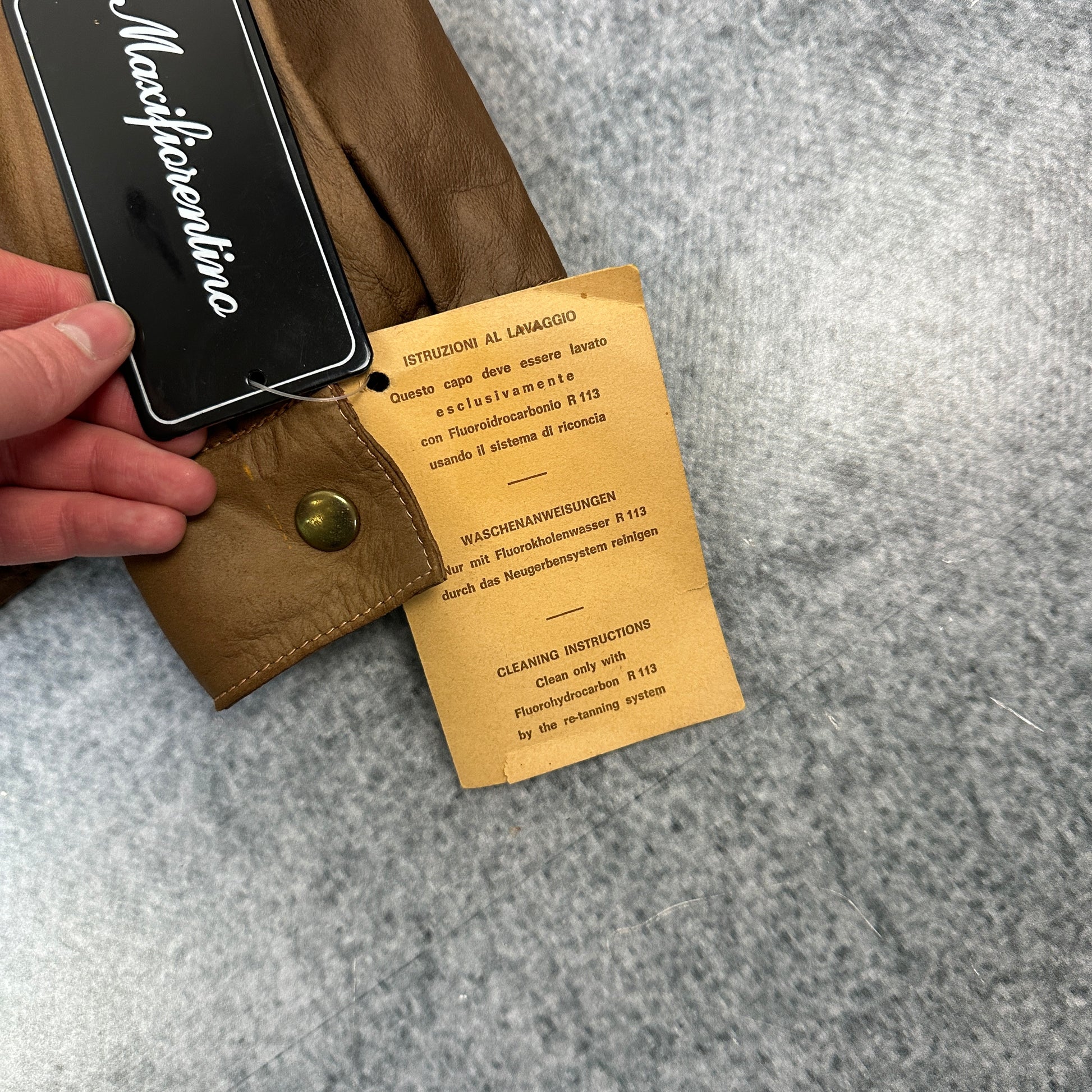 80er Jahre Maxifiorentino Lederjacke Braun (52)