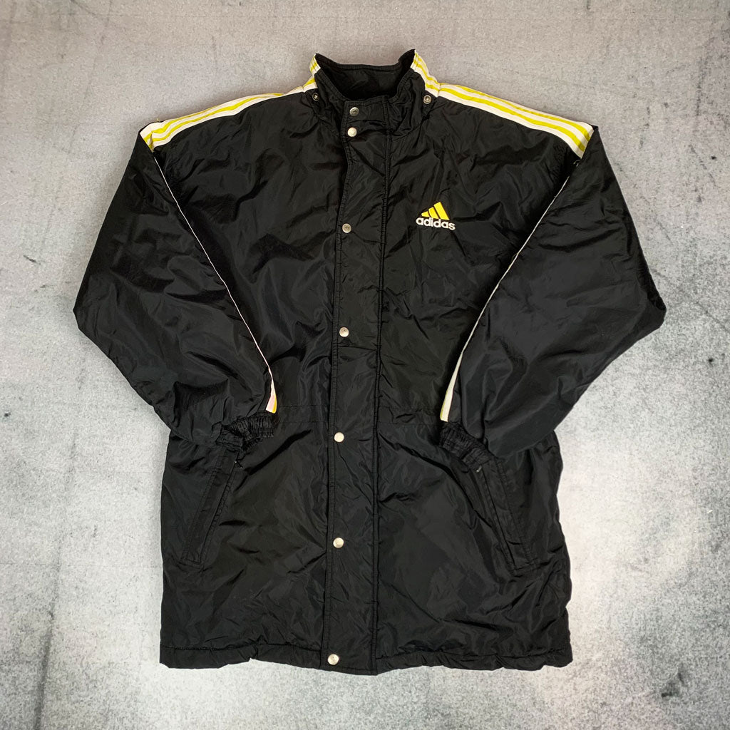 Vintage Adidas Jacke/Parka Schwarz/Gelb (M)