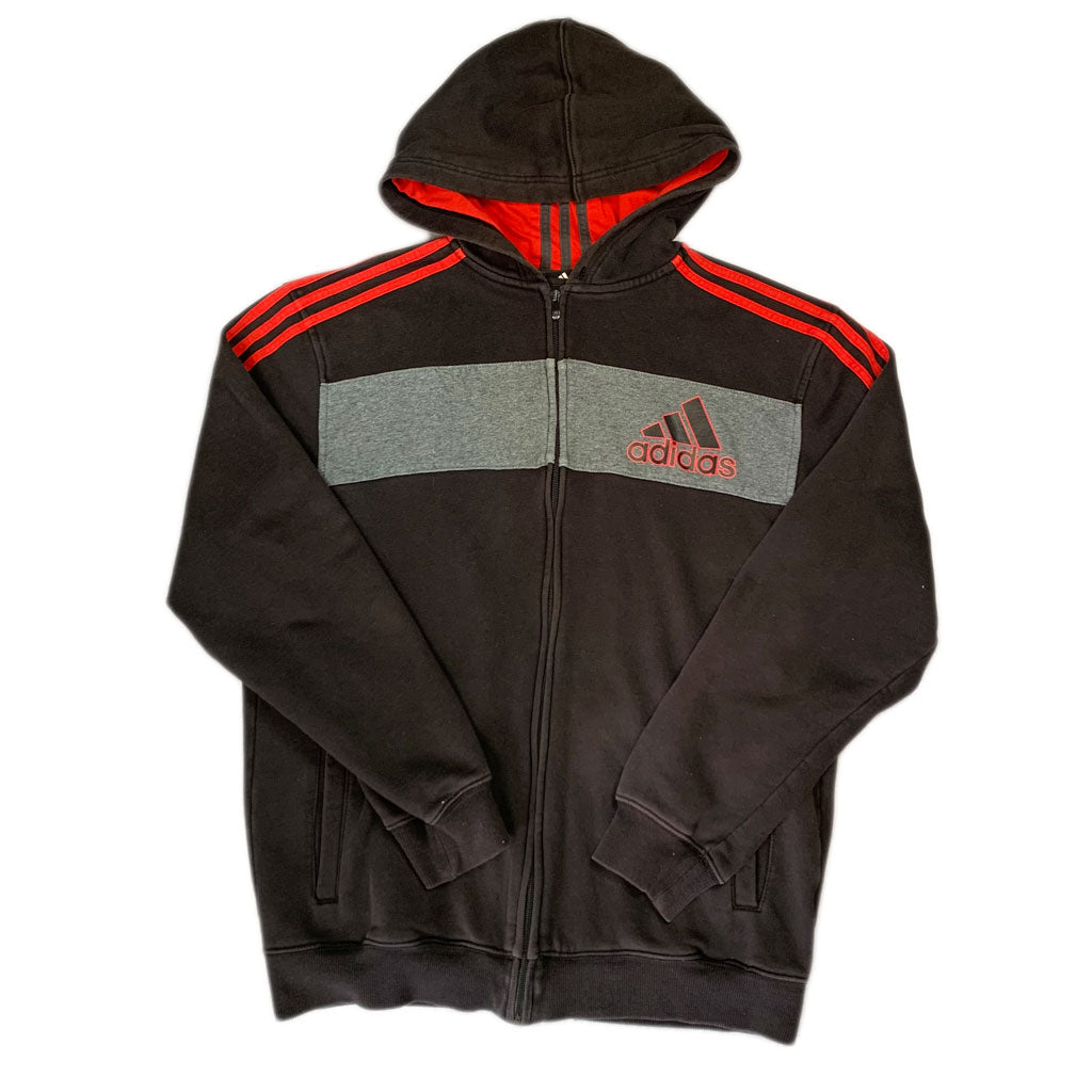 Adidas Zip-Jacke Grau / Rot (L)
