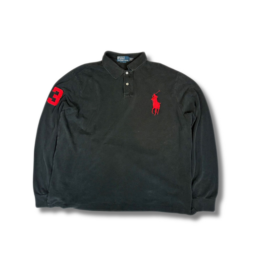 Vintage Polo Ralph Lauren Rugby Sweater Schwarz (XXL)