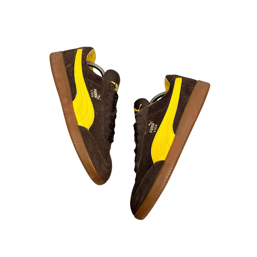 PUMA Liga Suede Sneaker Brown / Yellow / Gum EU 42