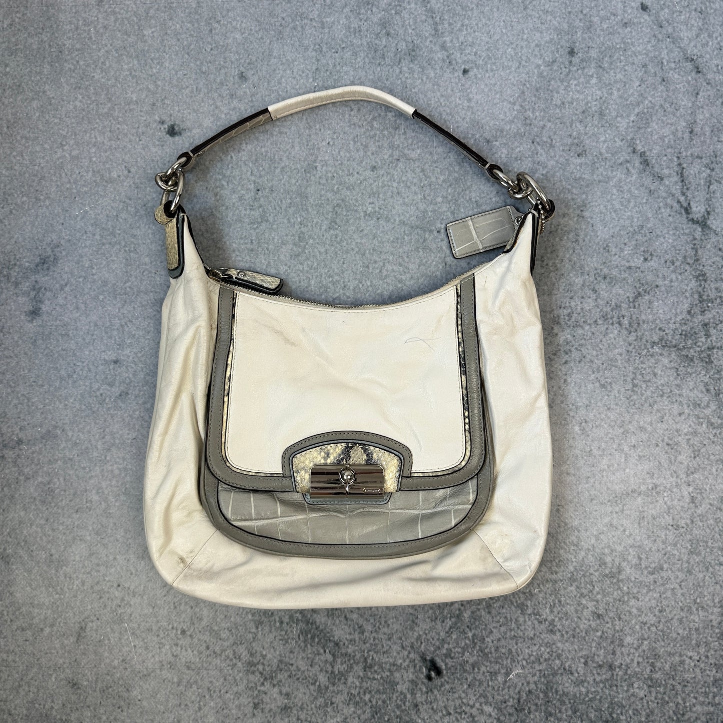 Vintage Coach Handtasche Cremefarben