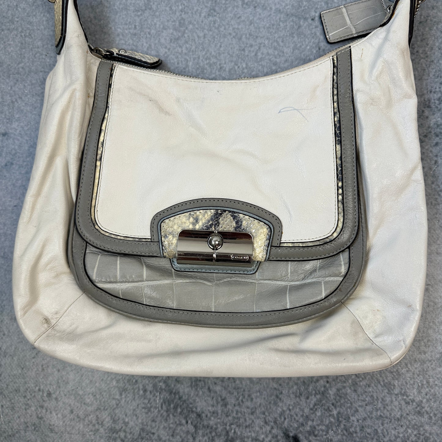 Vintage Coach Handtasche Cremefarben