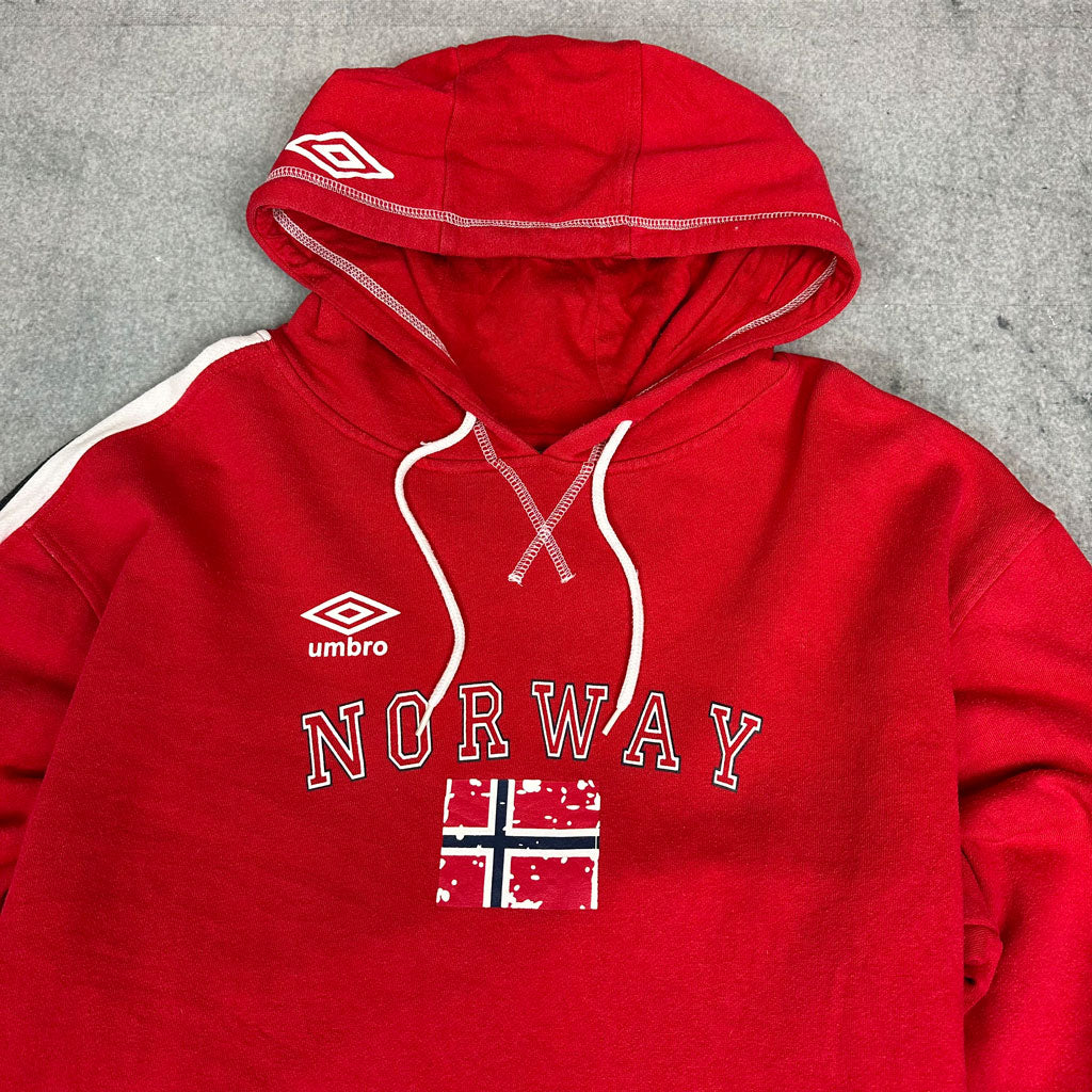 Vintage Umbro Norway Hoodie Rot (XL) 90er Jahre