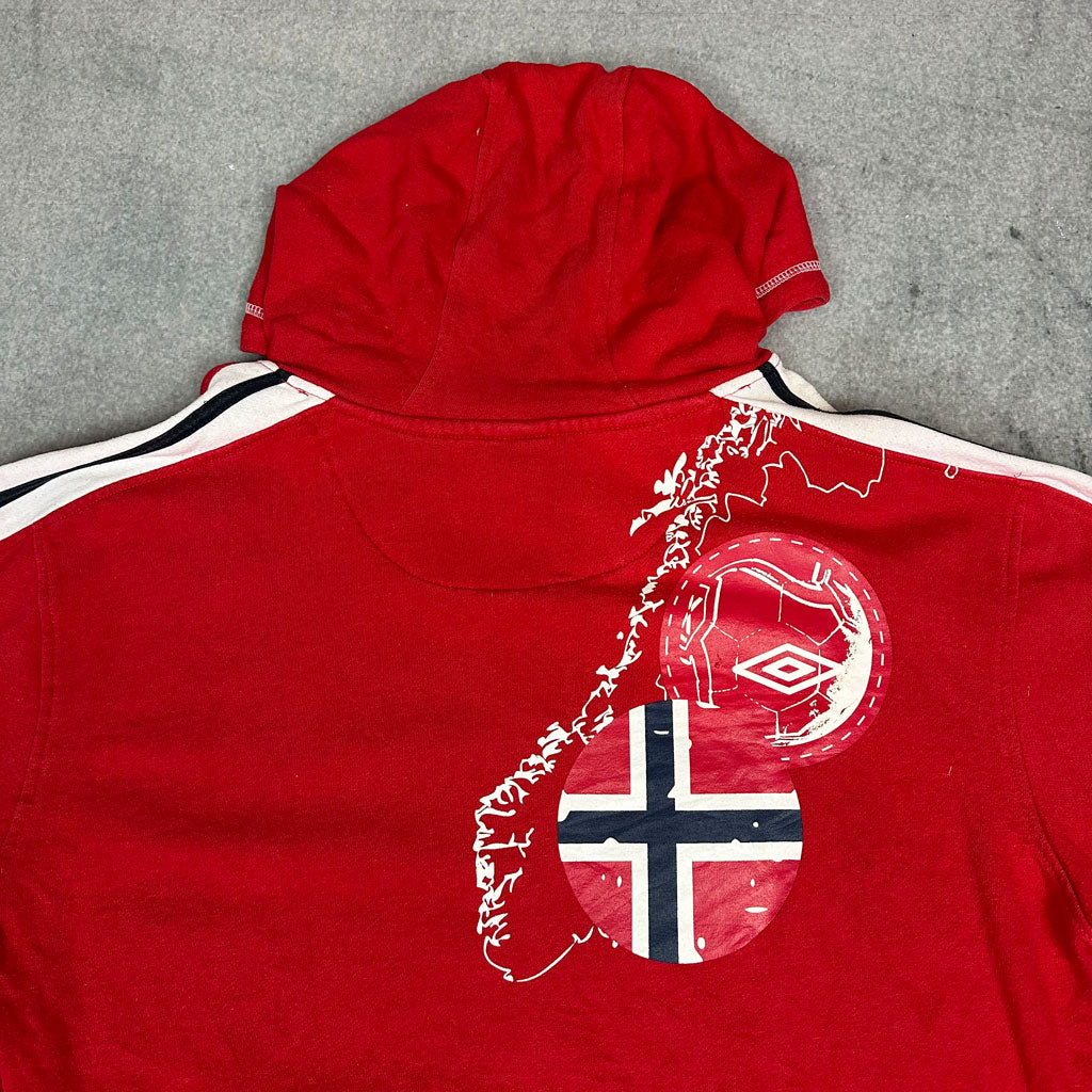 Vintage Umbro Norway Hoodie Rot (XL) 90er Jahre