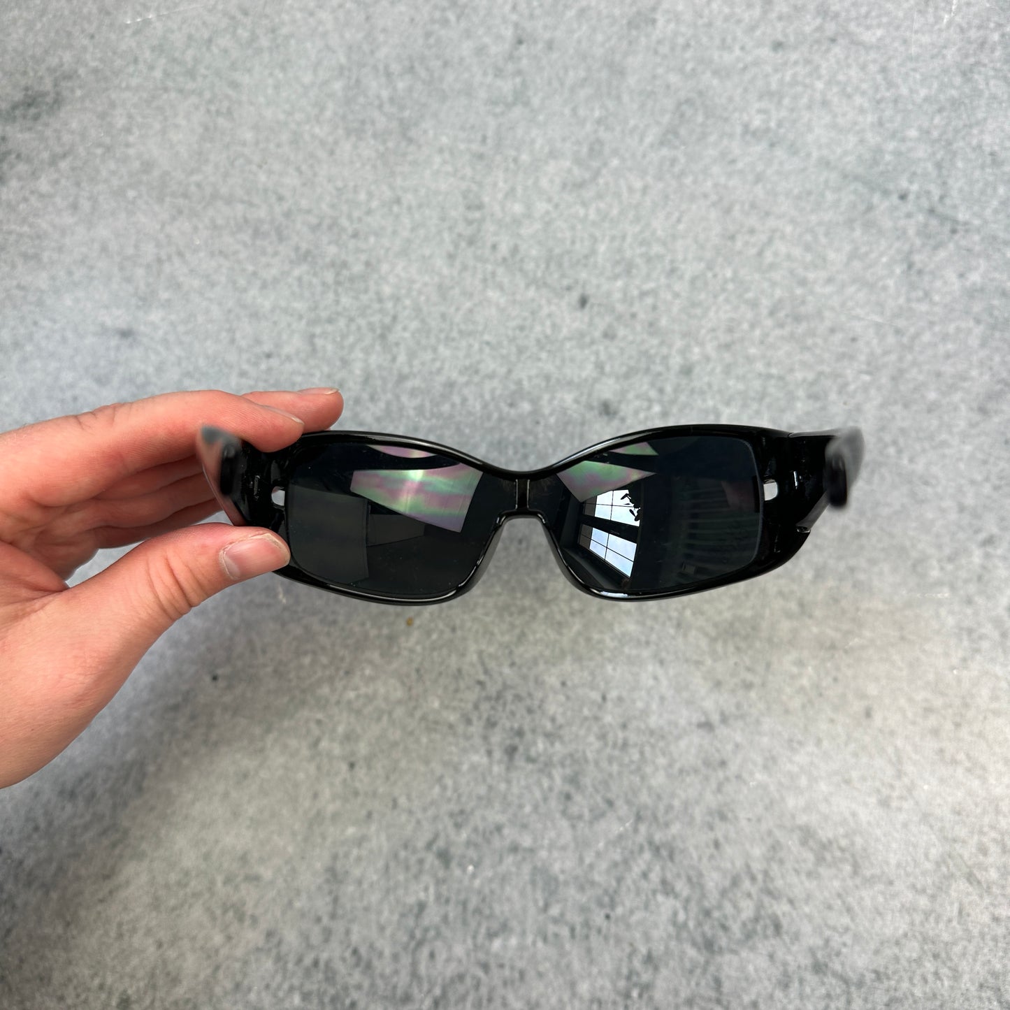 Schwarze Y2K Style Sonnenbrille