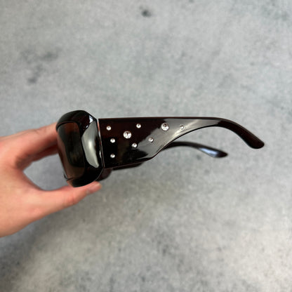 Sonnenbrille Braun mit Strasssteinen