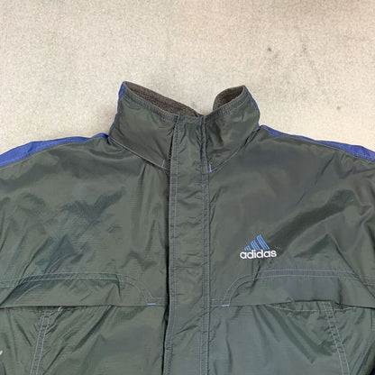 Vintage Adidas Jacke Dunkelgrau / Blau (S)