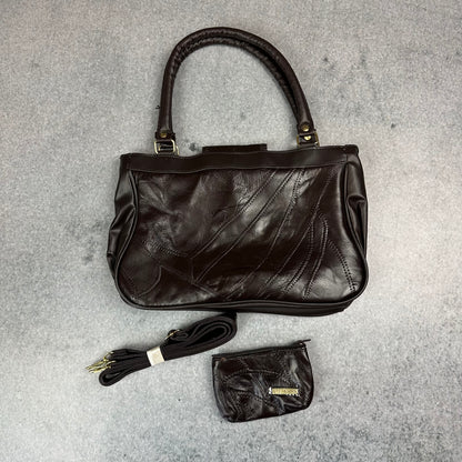 Stefano Echtleder Handtasche Braun (neu & unbenutzt) - Y2K Damenhandtasche