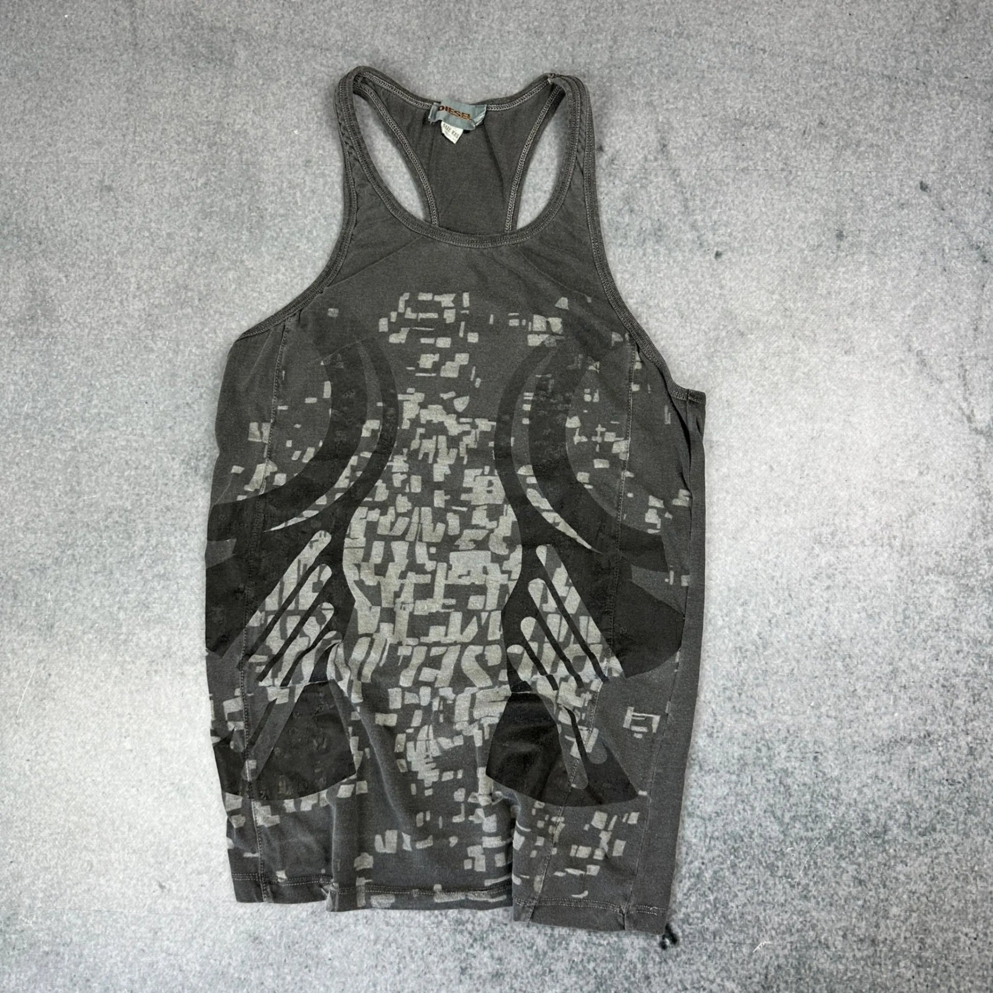 Vintage hommedelange Tanktop Grau XXS