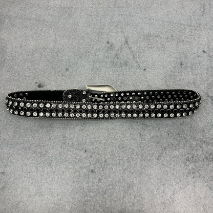 Y2K Style Gürtel mit Strasssteinen Schwarz