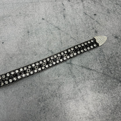 Y2K Style Gürtel mit Strasssteinen Schwarz